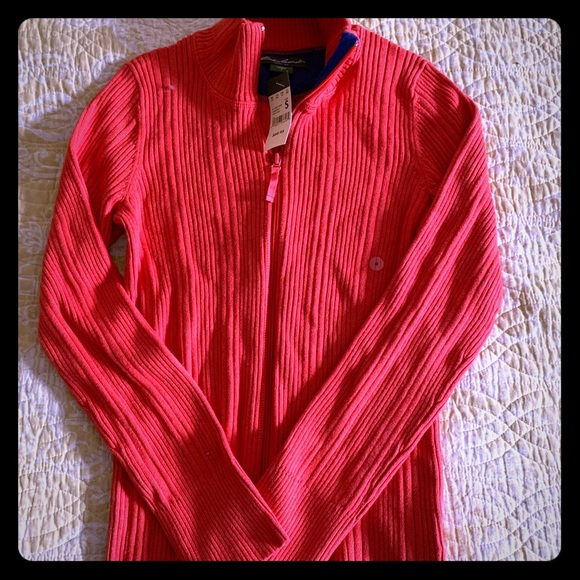 Eddie Bauer Sweaters - Gorgeous Eddie Bauer orange zip up! NWT